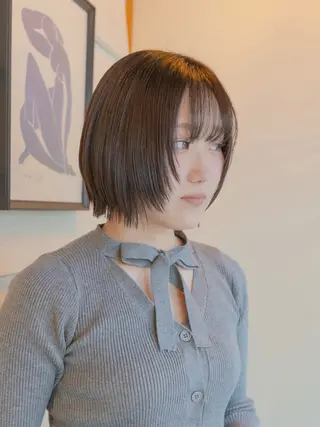 ショート カラー 【ボブ】縮毛矯正/ 船橋駅5分/鈴木杏美のヘアスタイル
