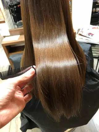 ロング パーマ 大人艶カラー/ ショートカット　辻岡のヘアスタイル