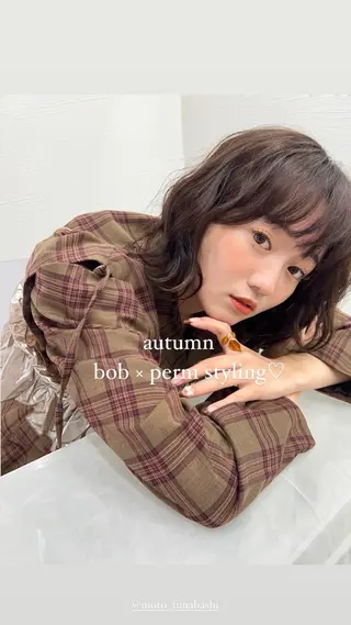 ミディアム カラー moto船橋所属・対馬 粘音のヘアスタイル