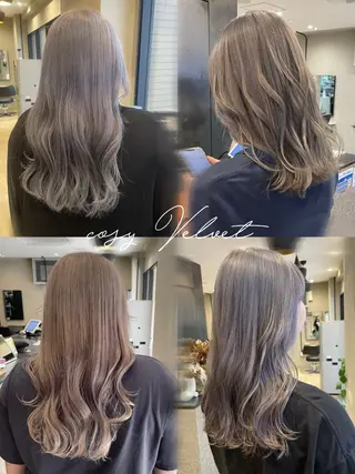 ロング カラー 博多/ブリーチ/レイ ヤーカット/莉子のヘアスタイル