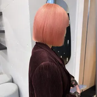 カラー セミロング ハイトーン😺艶 ✨ブリーチ✨透明感のヘアスタイル