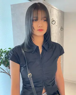 セミロング カラー デザインパーマ/ 艶カラー/ボブのヘアスタイル