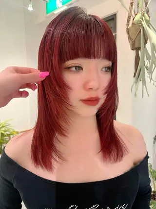 セミロング Sraw代官山所属・HARUKA/暖色 /ハイトーンカラーのヘアスタイル