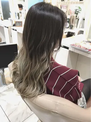 セミロング カラー 山崎俊輔/髪質改善 /バレイヤージュのヘアスタイル