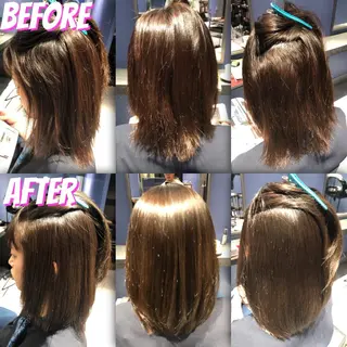 ミディアム カラー ブリーチ縮毛矯正/ デサキ ショウヘイのヘアスタイル