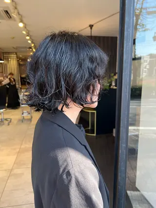 ミディアム デジタルパーマ 加藤園のヘアスタイル