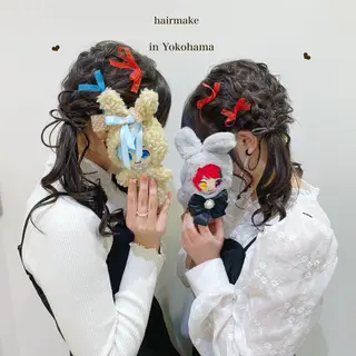 セミロング ヘアアレンジ エクステ/ハイトーン 🐏☁️miminaのヘアスタイル