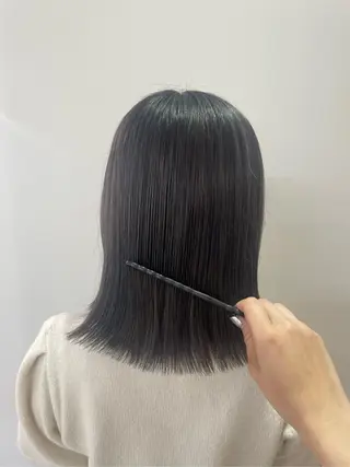 ミディアム nonoka オリーブ/グレージュのヘアスタイル