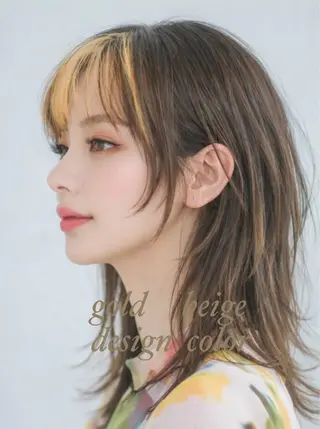 ミディアム カラー M.SLASH 辻 孝志のヘアスタイル