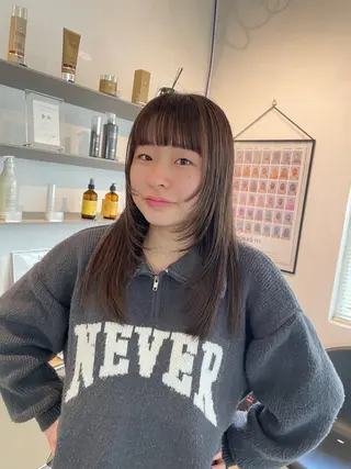 セミロング HITOMI 福岡パーマのヘアスタイル