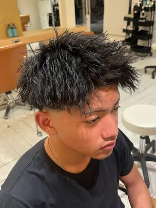 パーマ メンズ BLUE       hair＆Life所属・メンズ特化 山崎  蓮のヘアスタイル