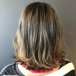 ミディアム カラー 田中 アキオのヘアスタイル