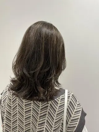 ミディアム カラー ボブ/美髪矯正 /佐藤　奈巳のヘアスタイル