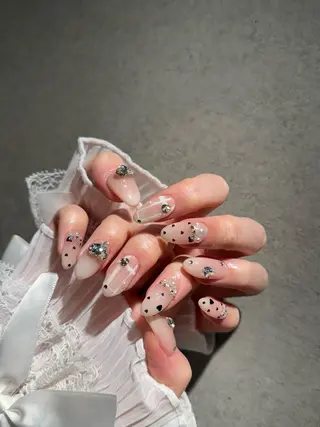 ネイル I-nailロング /ワンホン/キラキラのネイルデザイン