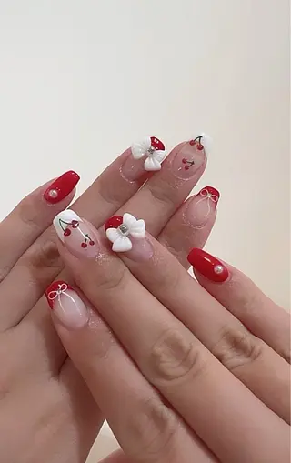 ネイル シュシュ 🎀 girly nailのネイルデザイン