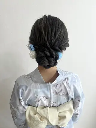 セミロング ヘアアレンジ ヘアセットサロン /上坪愛美のヘアスタイル