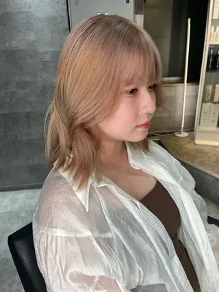 ロング カラー ダブルカラー 新宿のヘアスタイル