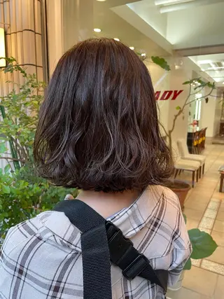 ミディアム ヘアアレンジ 艶カラー🌙縮毛矯正 /ボブ【Reina】のヘアスタイル
