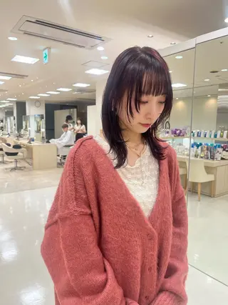 セミロング カラー 暖色専門美容師🎀 お客様満足度◎のヘアスタイル