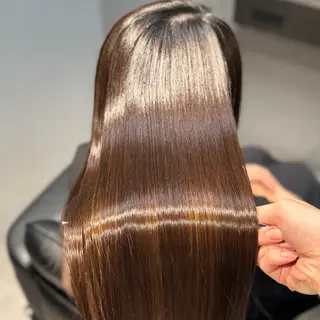 ロング パーマ ブリーチなしカラー I 髪質改善Ⅰたつやのヘアスタイル