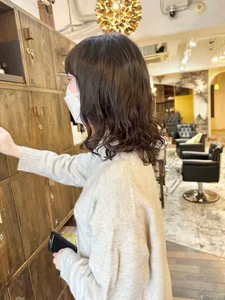 ミディアム パーマ ショート/ボブ /髪質改善/内山翔太のヘアスタイル