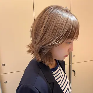 ミディアム カラー ナミ🩶暗髪/暖色 ❤️/透明感/縮毛のヘアスタイル