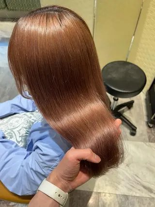 セミロング カラー パーマ レイヤーカット/ 顔周り 五島巨幹のヘアスタイル