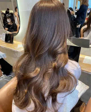 ロング カラー ❤️ブリーチなし💚 ダブルカラー平野実花のヘアスタイル