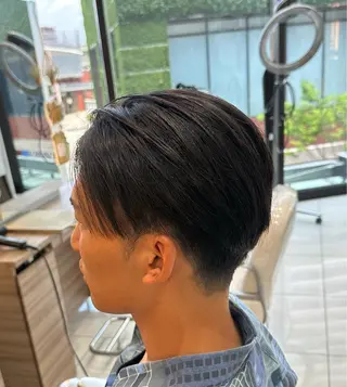 ショート パーマ メンズ ユージ ✂︎ パーマ＆ハイトーンのヘアスタイル