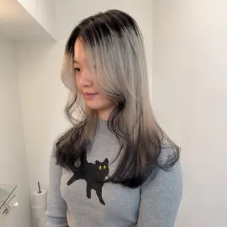 セミロング 🚨ダメージ最小限ブ リーチ特化🚨ミユウのヘアスタイル