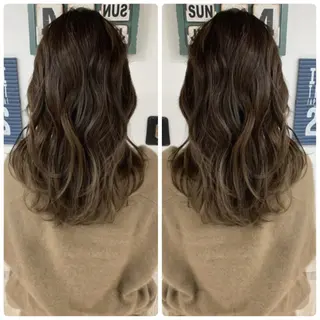 セミロング カラー 京都大人女性ショート 徒歩1分/秋山のヘアスタイル