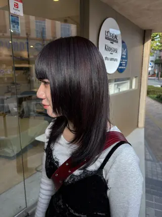 ミディアム カラー あいり 福岡美容師のヘアスタイル