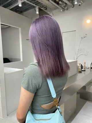 ミディアム カラー stén所属・HARUKA/原宿 ハイトーン/レイヤーのヘアスタイル