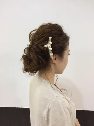 セミロング カラー ヘアアレンジ ハイトーン Arphyのヘアスタイル