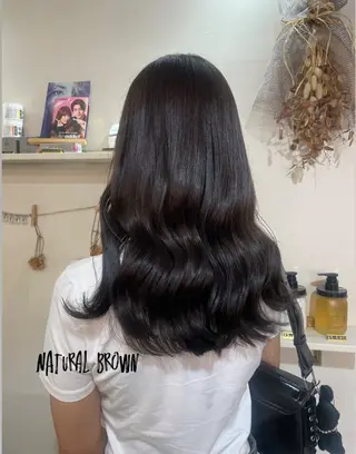 セミロング カラー 透明感カラー☆スパ☆ 石上遥楓のヘアスタイル