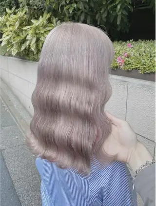 セミロング カラー メンズモテパーマ💙 fuwaのヘアスタイル