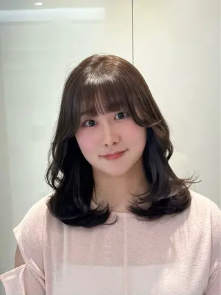 ミディアム コテ巻き風パーマ 銀座RINOSEのヘアスタイル