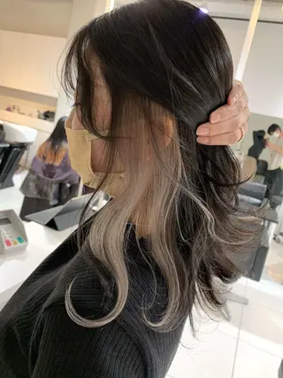 セミロング カラー ヘアアレンジ 髪質改善land千葉所属・阿部 圭悟のヘアスタイル