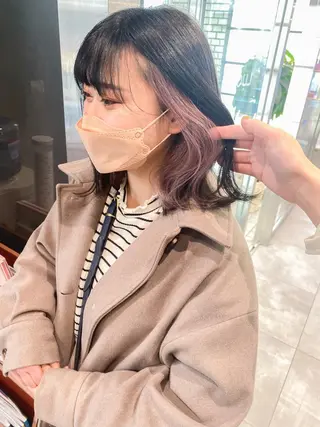 ミディアム カラー 韓国風スタイル 🍓MIZUKI🍓のヘアスタイル