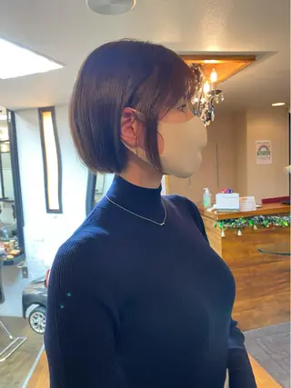 ショート カラー ボブ/縮毛矯正/ レイヤー/塚田のヘアスタイル