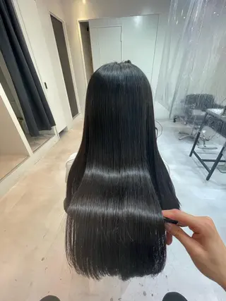 ロング パーマ 髪質改善× ハイライト溝江のヘアスタイル