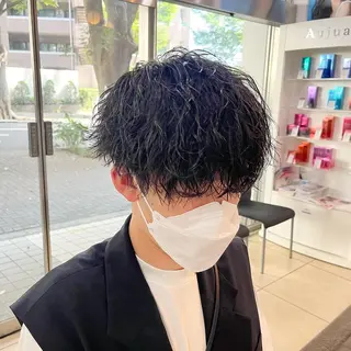 ショート パーマ メンズ 韓国風メンズ/毛流れ ヘアなら須田龍世のヘアスタイル