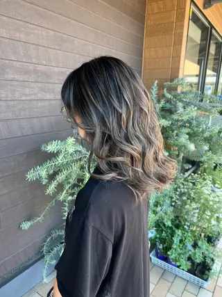 セミロング カラー 太白区白髪ぼかし/ ボブカット/千葉達人のヘアスタイル