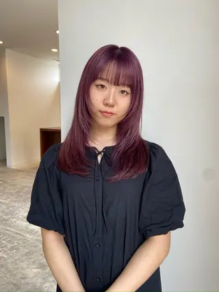セミロング カラー 山岸 未玖のヘアスタイル
