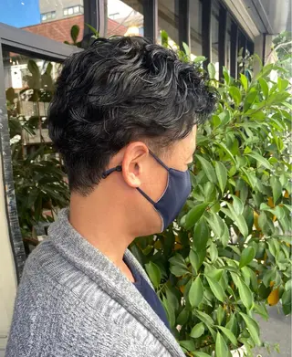 ショート パーマ メンズ 【扉gate】野崎 英幸のヘアスタイル