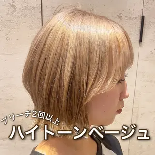 ミディアム カラー 脱白髪染め/ 髪質改善/ハクのヘアスタイル