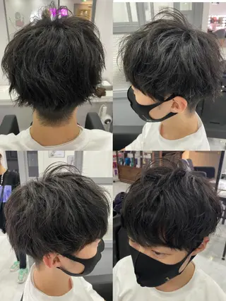 ショート カラー パーマ ヘアアレンジ メンズ 🔥メンズパーマ特 化🔥渡辺一翔🔥のヘアスタイル