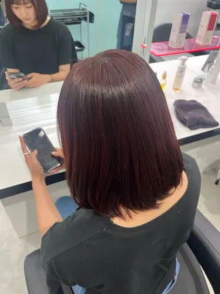 ミディアム カラー みう/仙台/暖色/ 艶髪/顔周りカット/のヘアスタイル