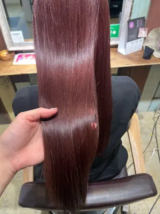 ロング カラー えんぐちとも／透明感 カラー／博多ボブのヘアスタイル