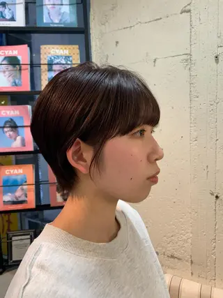 ショート 髪質改善ストレート/ ブリーチ／渋谷　福田のヘアスタイル